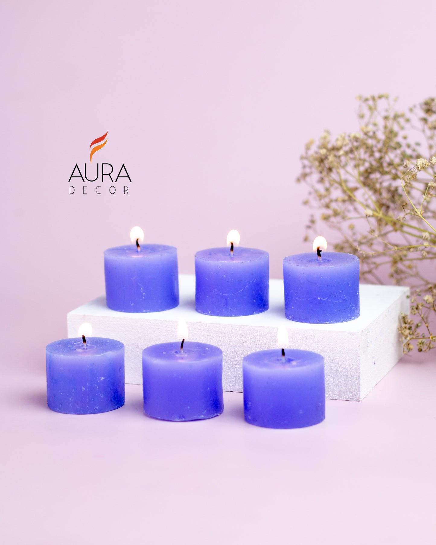 AuraDecor Fragrance Votive Candles Set of 6