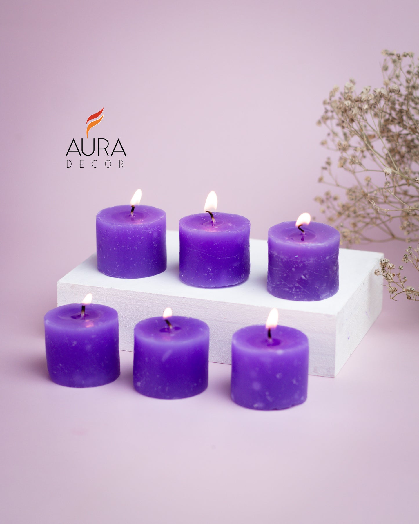 AuraDecor Fragrance Votive Candles Set of 6