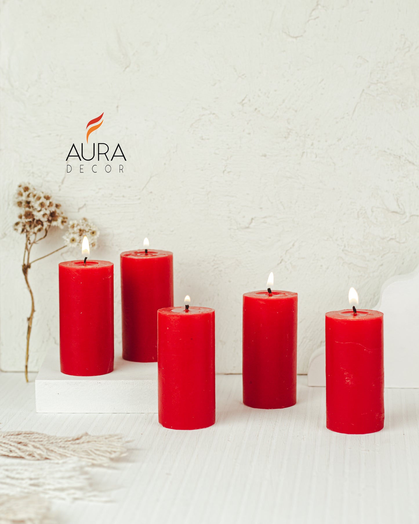 Fragrance Pillar Candle Set of 5