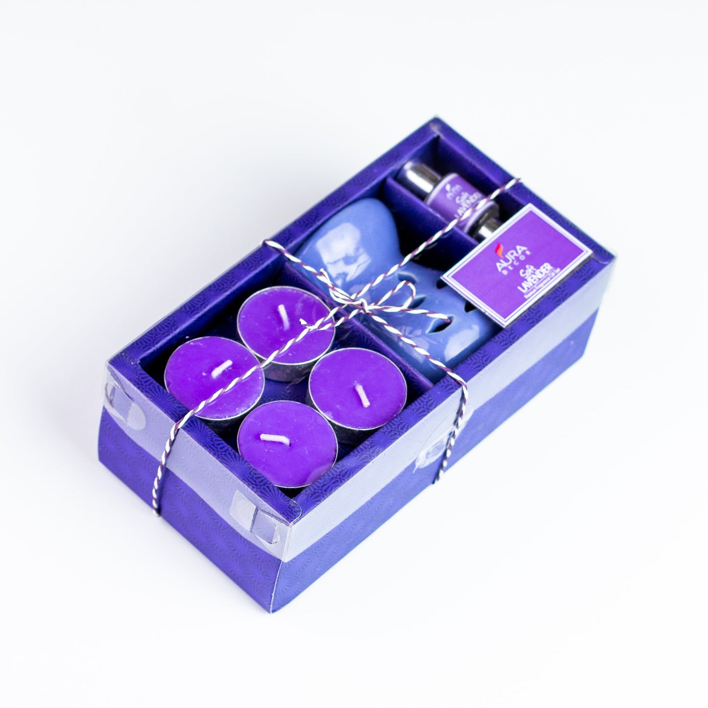 Bulk Buy Aura Decor AromaTherapy Gift Set with 4 Tealight & 2 , 5ml Aroma Oil (GS-06) (Master 36 Pcs))