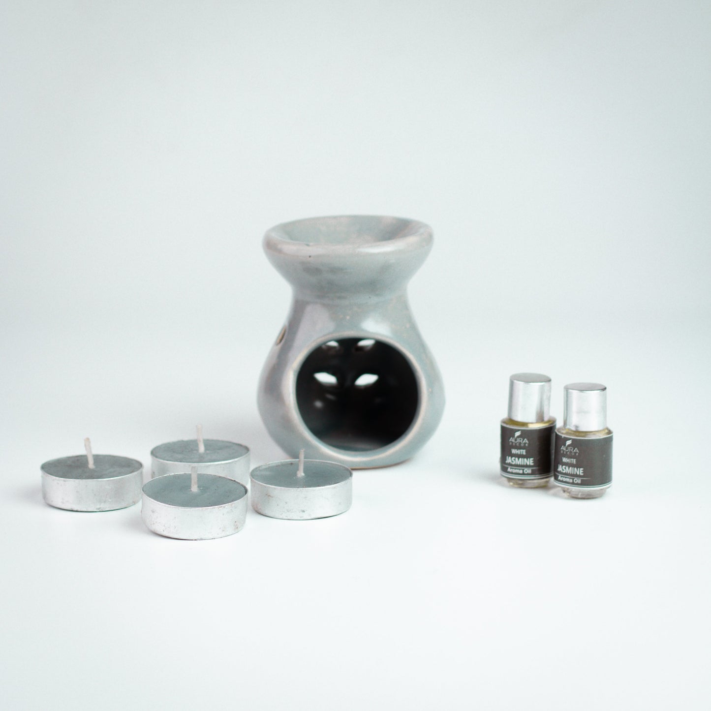 Bulk Buy Aura Decor AromaTherapy Gift Set with 4 Tealight & 2 , 5ml Aroma Oil (GS-06) (Master 36 Pcs))