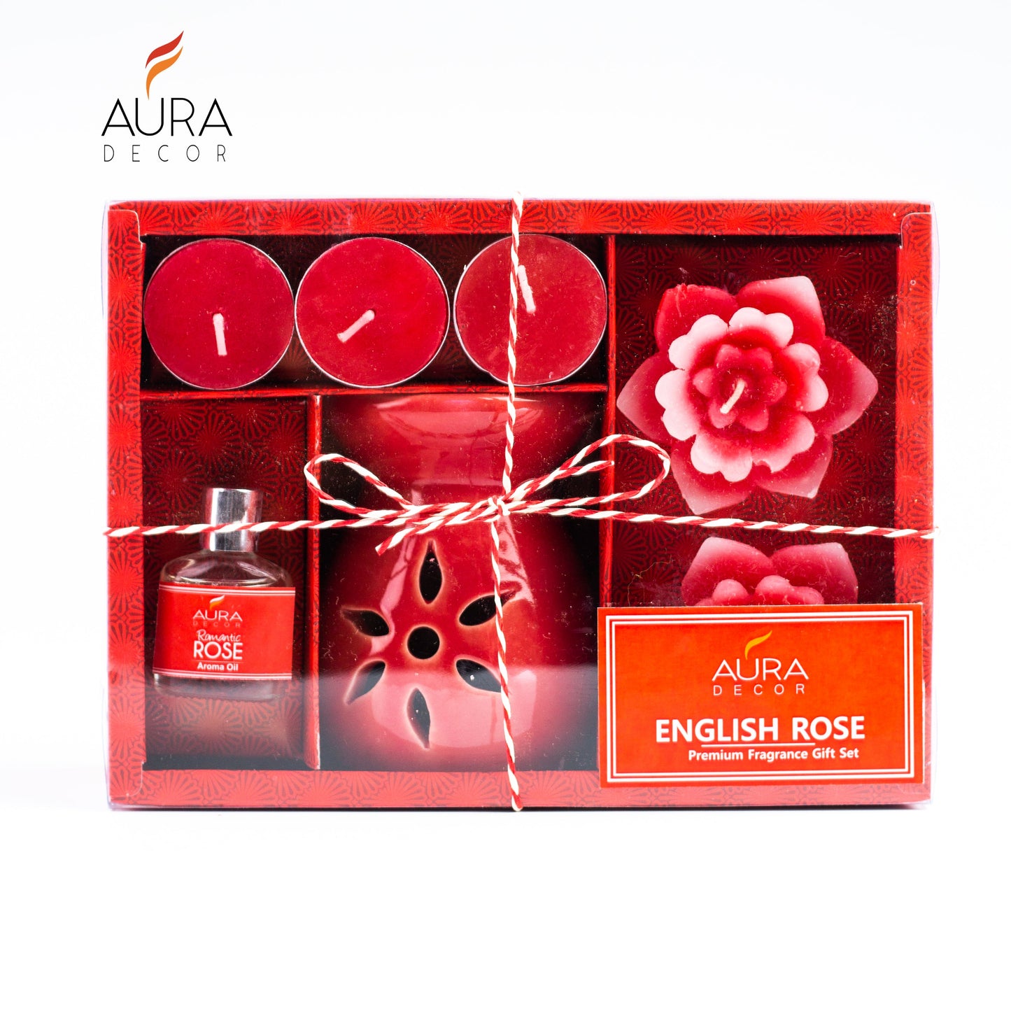 Aromatherapy Diffuser Gift Set with 4 Tealights & 2 Aroma Oil & 2 Floating Candles (GS-11)