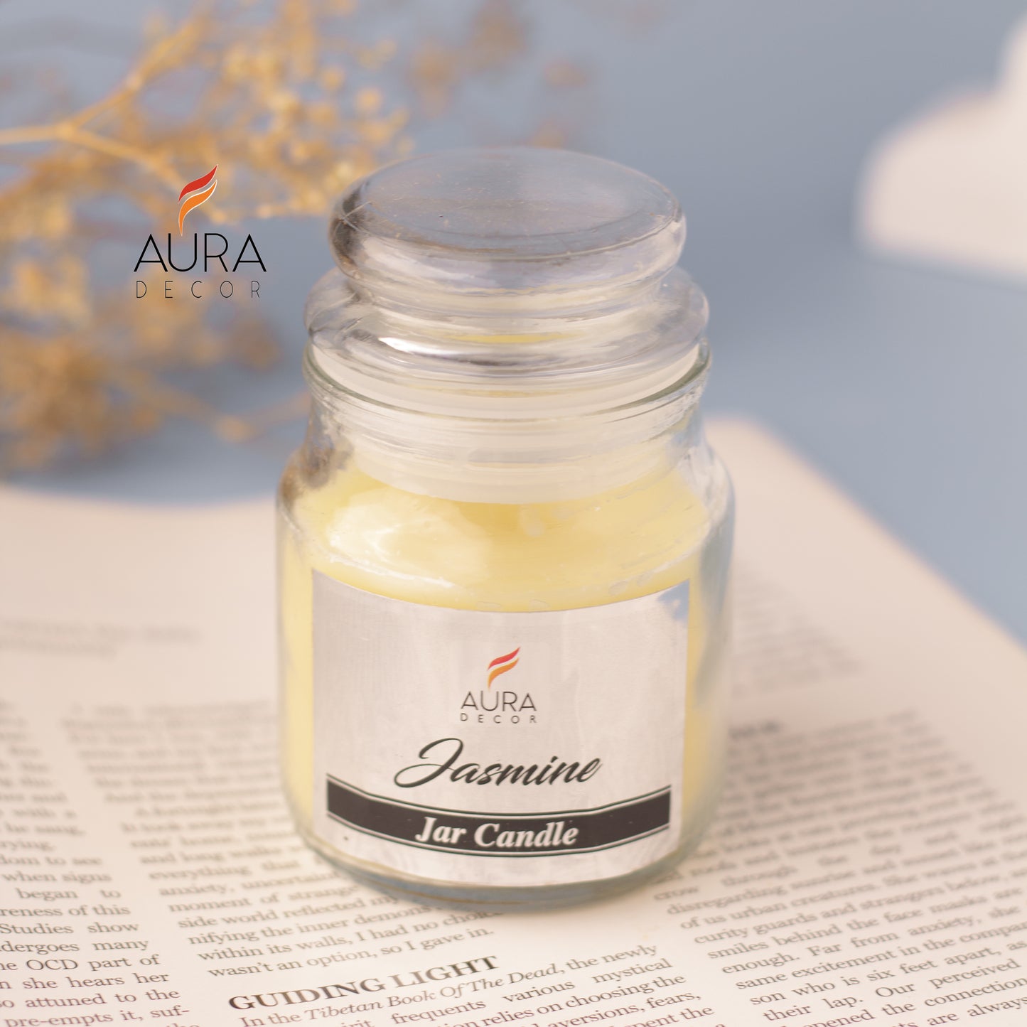 AuraDecor Buy 1 Get 1 Fragrance Jar Candles ( Burning Time 30 hours Each )