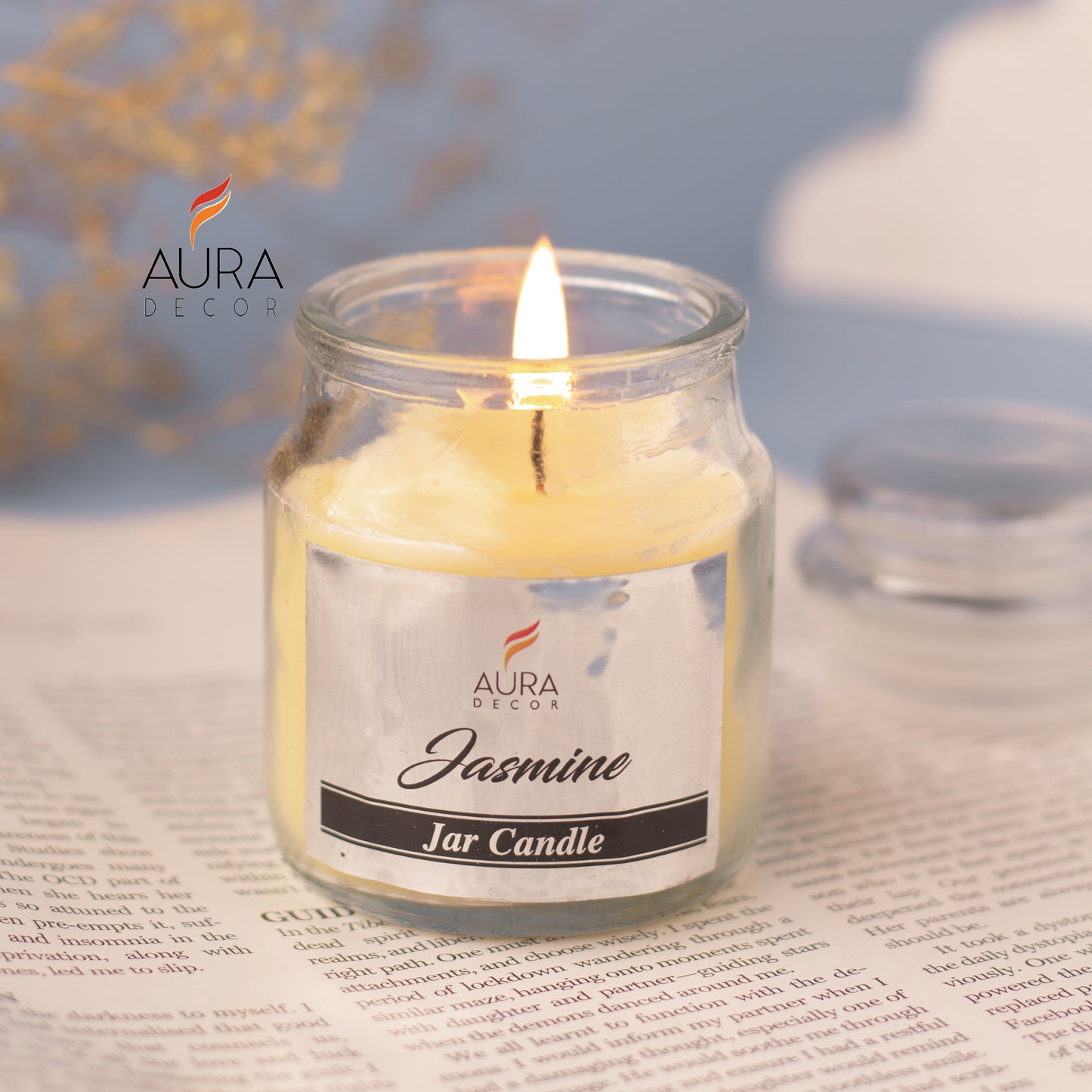 AuraDecor Buy 1 Get 1 Fragrance Jar Candles ( Burning Time 30 hours Each )