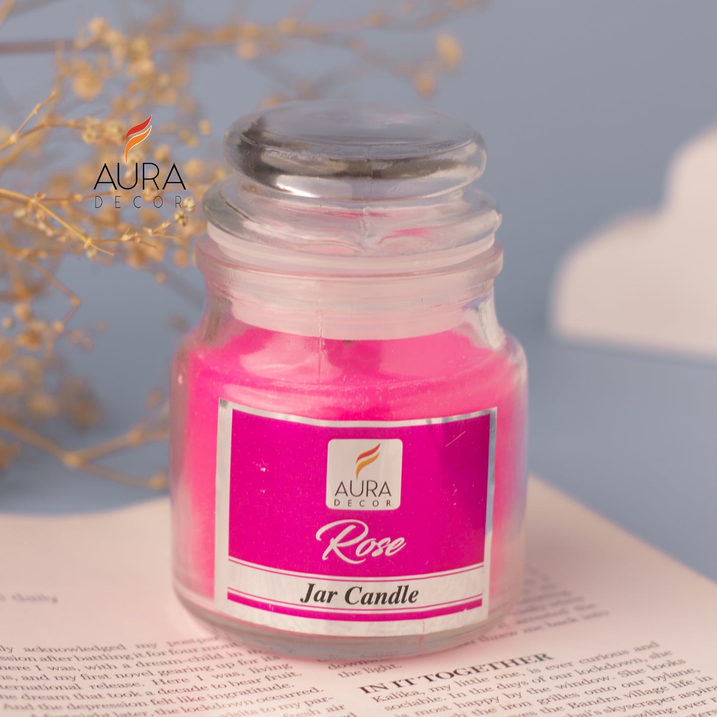 AuraDecor Buy 1 Get 1 Fragrance Jar Candles ( Burning Time 30 hours Each )