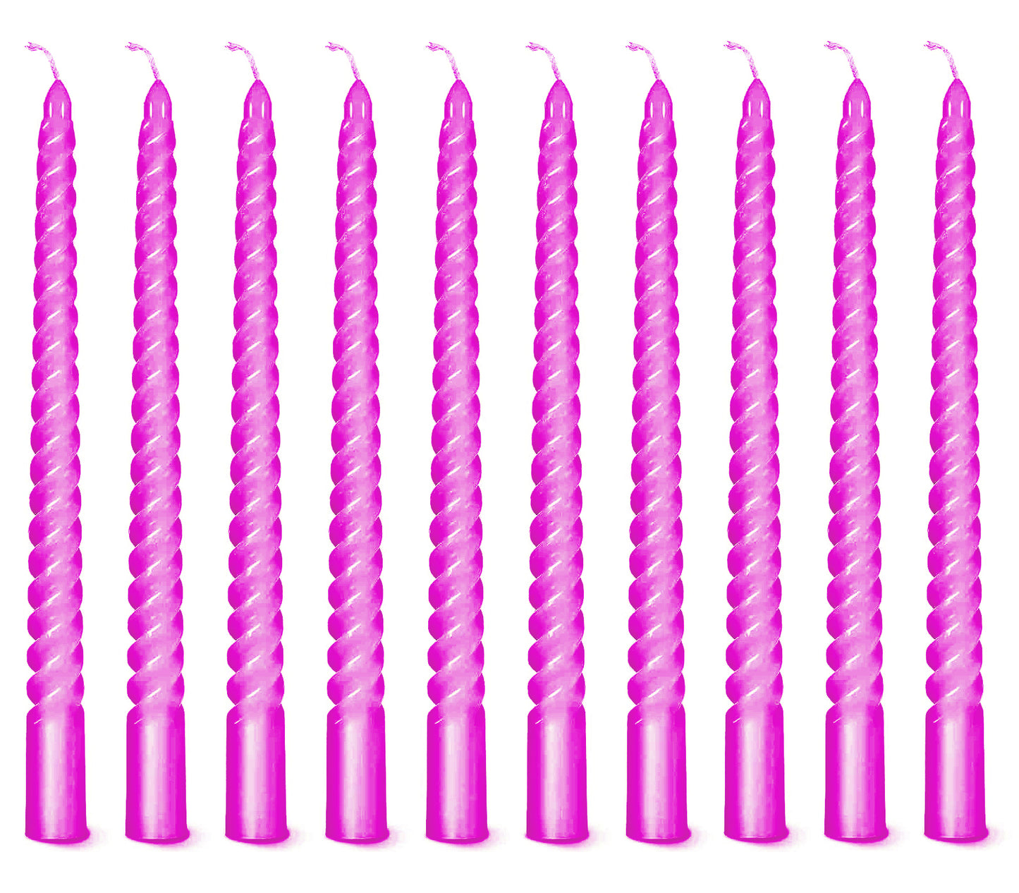 AuraDecor Spiral Taper Candles Set of 10, Unscented Dripless Candlesticks for Home Decor, Dinner, 10 Inch