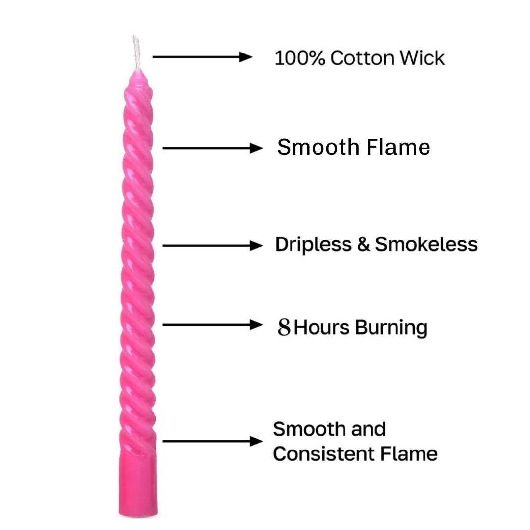 Bulk Buy Aura decor Vrinda Spiral Taper Candle Pack of 5 (Master box 33packets)