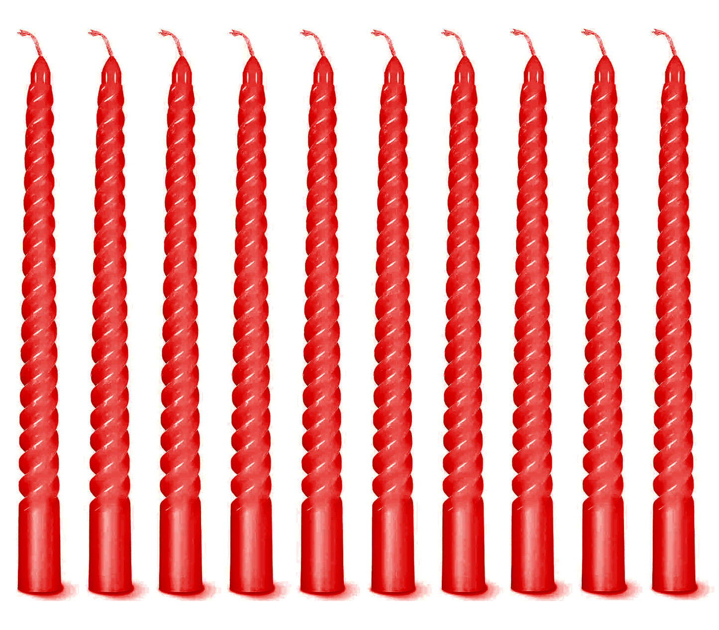 AuraDecor Spiral Taper Candles Set of 10, Unscented Dripless Candlesticks for Home Decor, Dinner, 10 Inch