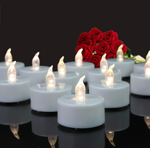 Flameless & Smokeless Flickering Electric LED Tea Light Candles