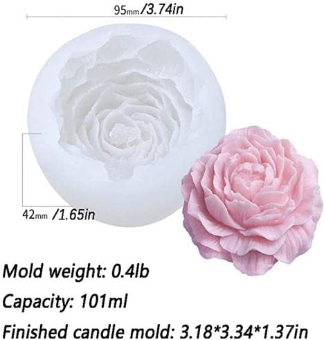 Peony Flower Candle Mold, 3d Flower Handmade Soap Mould For Fondant  Handmade Plaster Mold For Candle Holder Flower Decoration Silicone Mold  Diffuser S