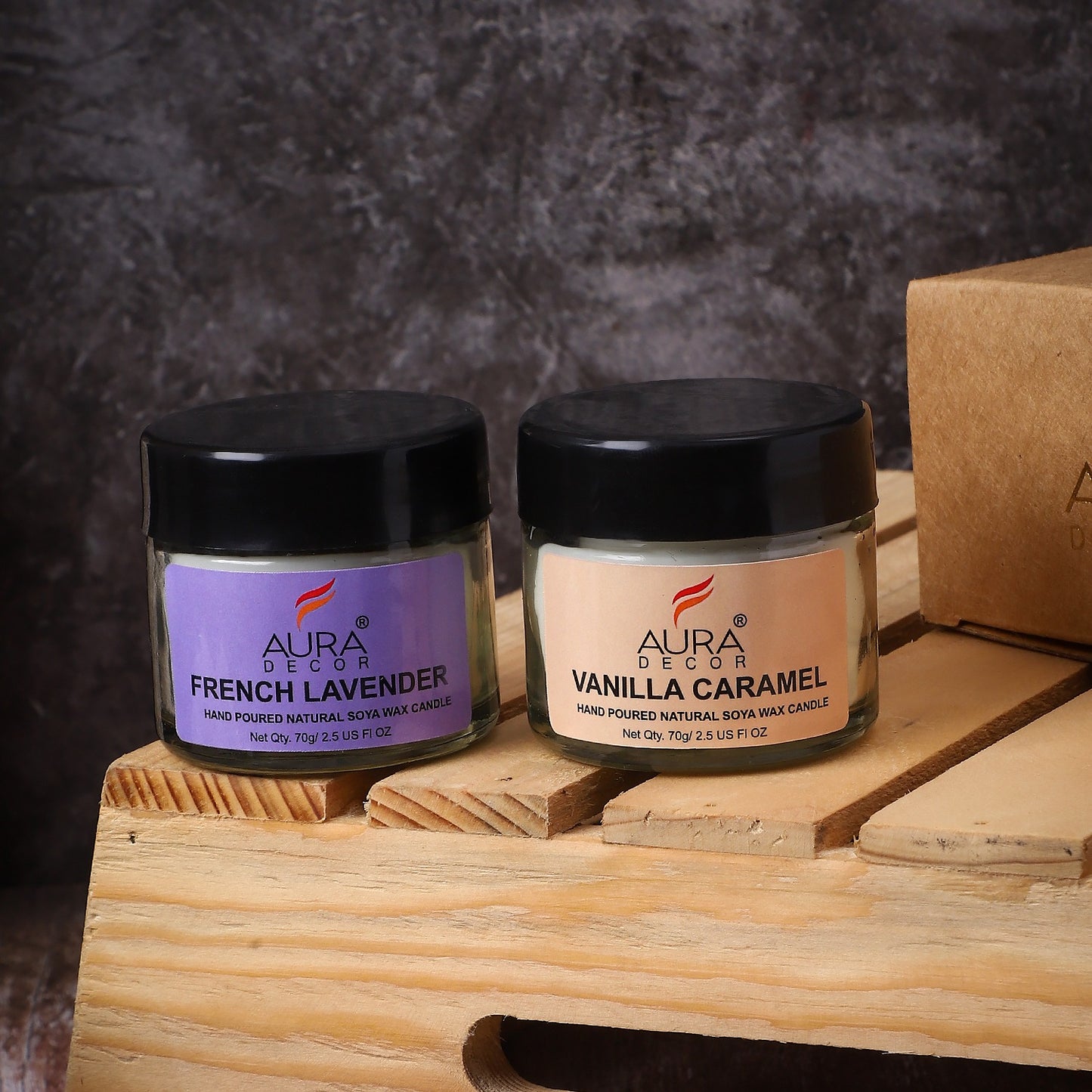 Bulk Buy AuraDecor Natural soy wax jar candle set (Pack of 50)