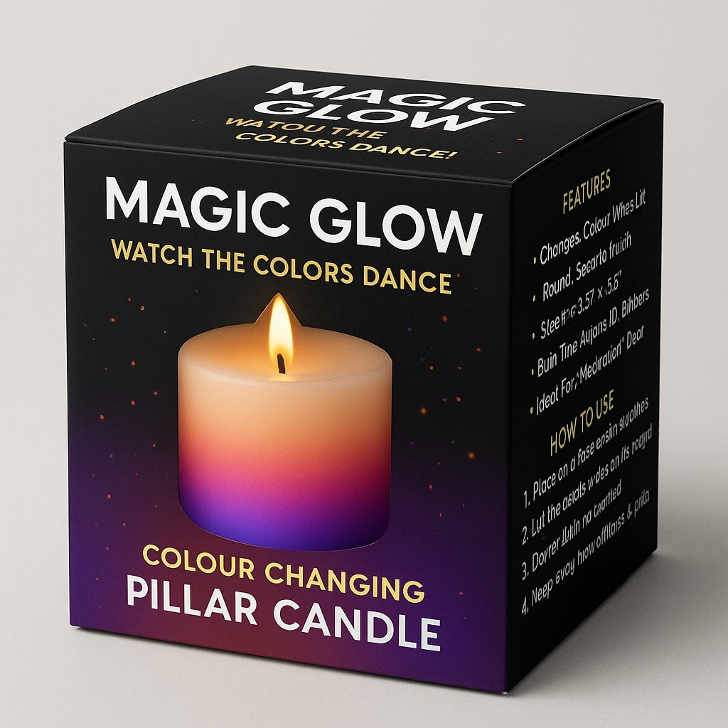 AuraDecor MagicGlow Color Changing Pillar Candle