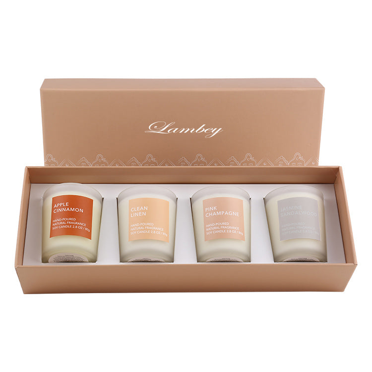 Bulk Buy Set of 4 Frosted Fragrance Glass Candle ( MOQ 16 Sets )