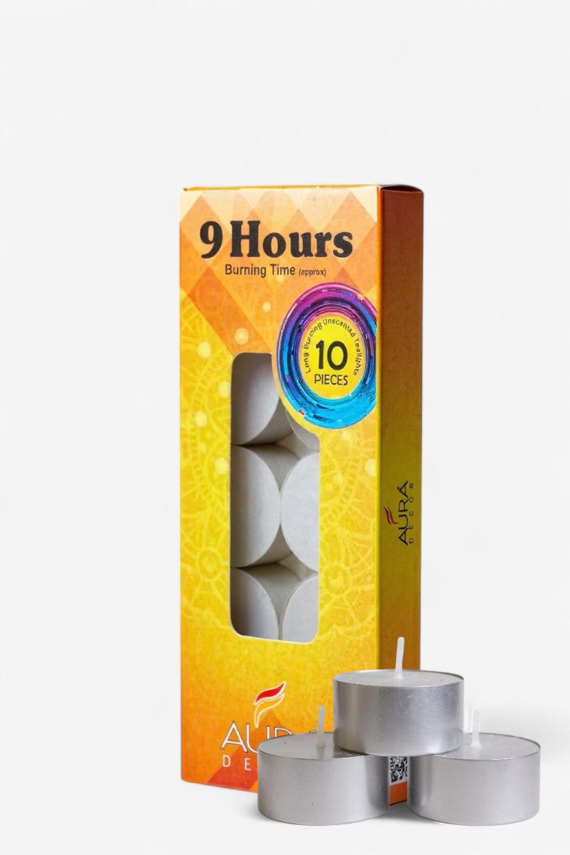 AuraDecor 9 Hours Burn Time Tealight Candles Home Spa Office Wedding