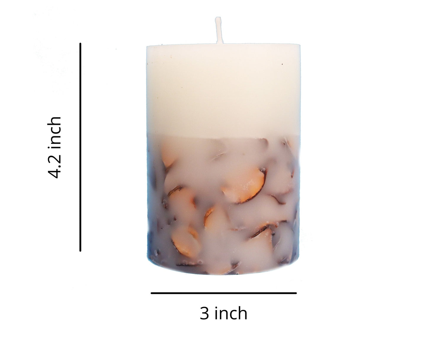 AuraDecor Decorative Unscented Potpourri Pillar Candle 3*4Inch