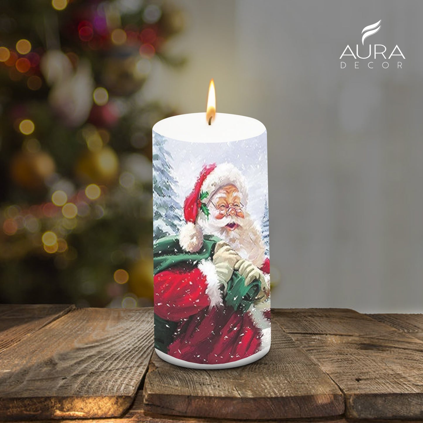 Pillar Candle Christmas 3*6 inch Unscented