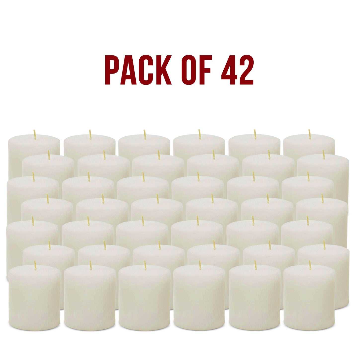 AuraDecor Pack of 42 Votives Unscented Candles ( Burning Time 9 Hours Each )