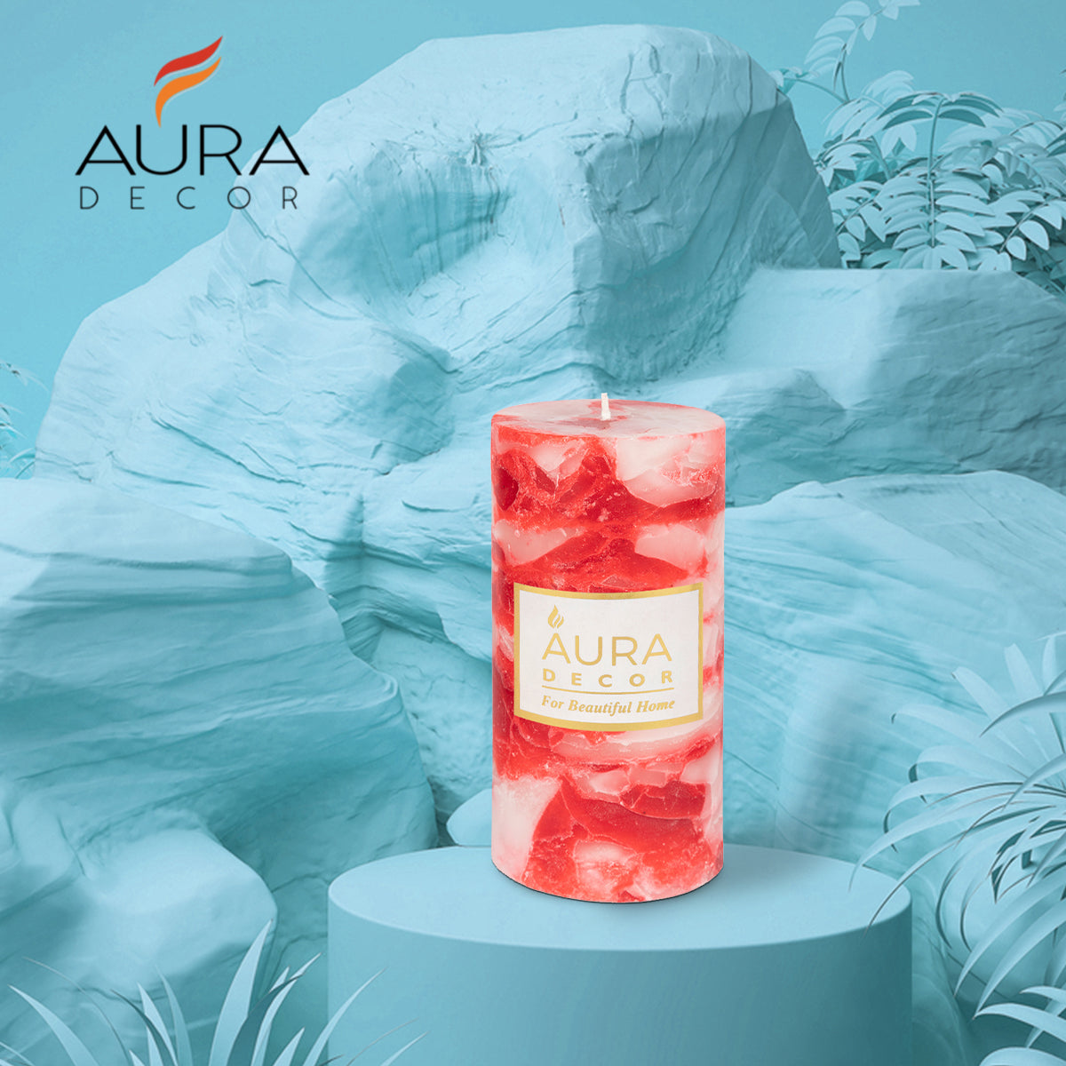 Bulk Buy Fragrance Pillar Candle in Chunk Finish 3*6 Inch Each ( 30 Pcs Master )