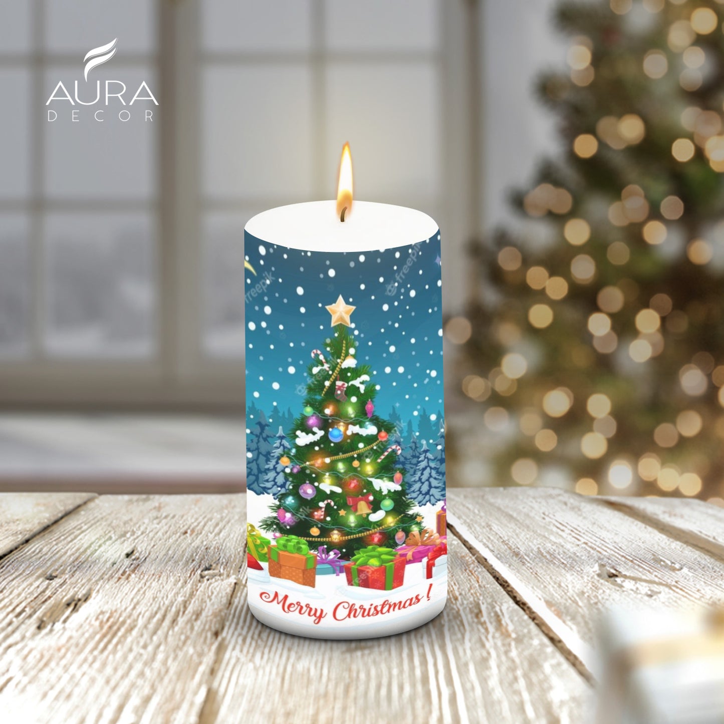 Pillar Candle Christmas 3*6 inch Unscented