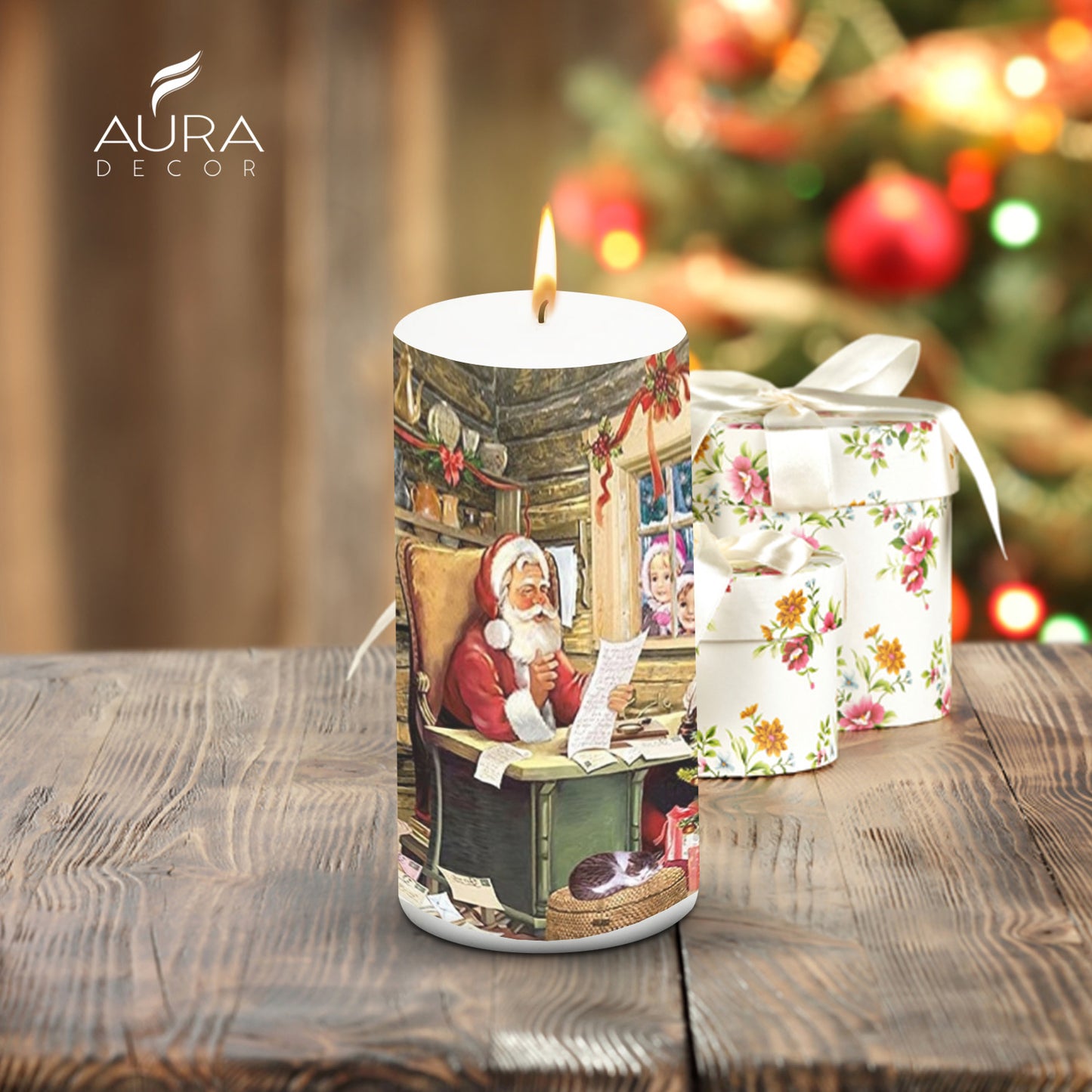 Pillar Candle Christmas 3*6 inch Unscented