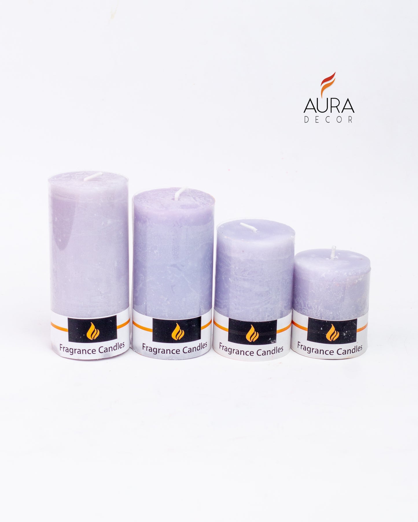Set of 4 Pillar Candles (Marble Finish) ( Sea Breeze Fragrance )