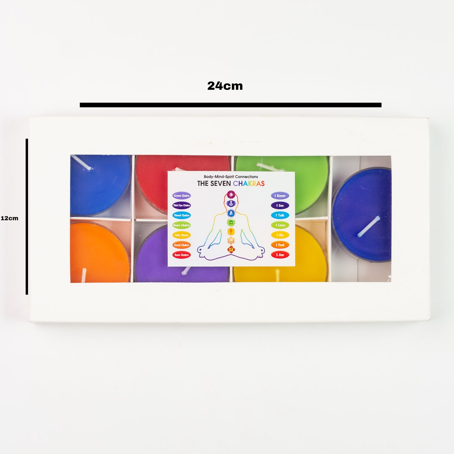 Bulk Buy AuraDecor 7 Chakras Tealight Candles ( Burning Time 9 hr ) ( 20 Packs )