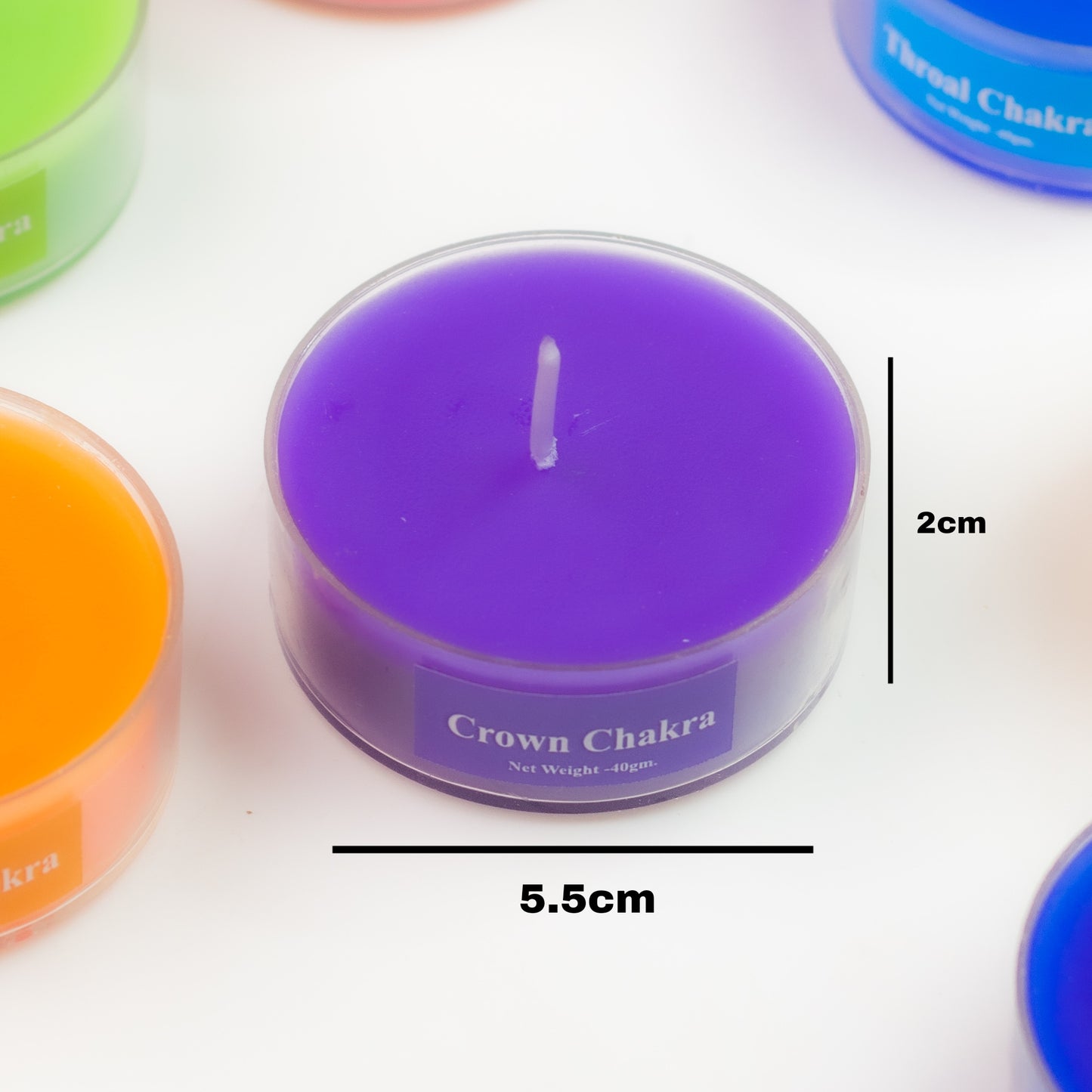 AuraDecor 7 Chakras Tealight Candles ( Burning Time 9 hr )