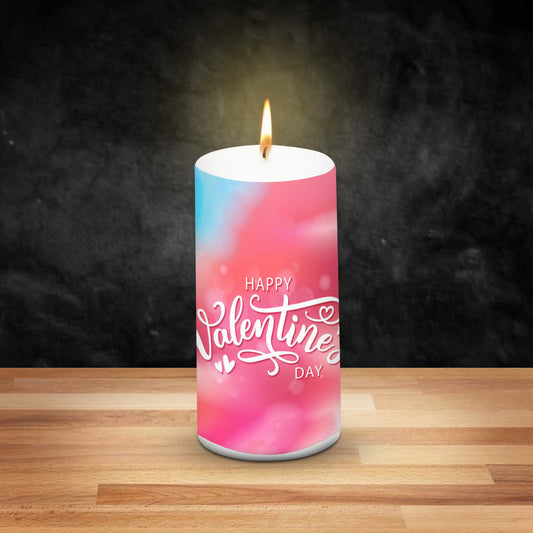 Pillar Valentine Day Pink Candle For Valentines Special 3*6 inch Unscented.