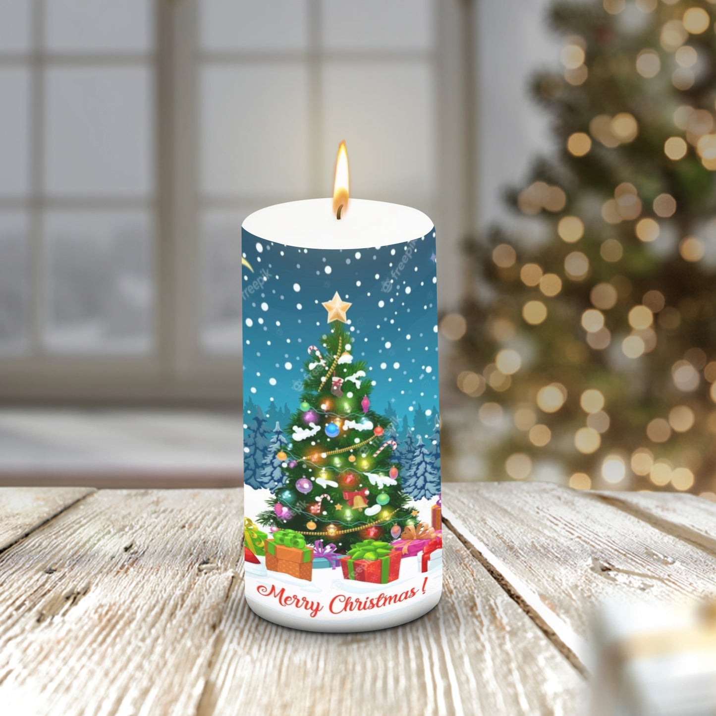 Pillar Candle Christmas 3*6 inch Unscented