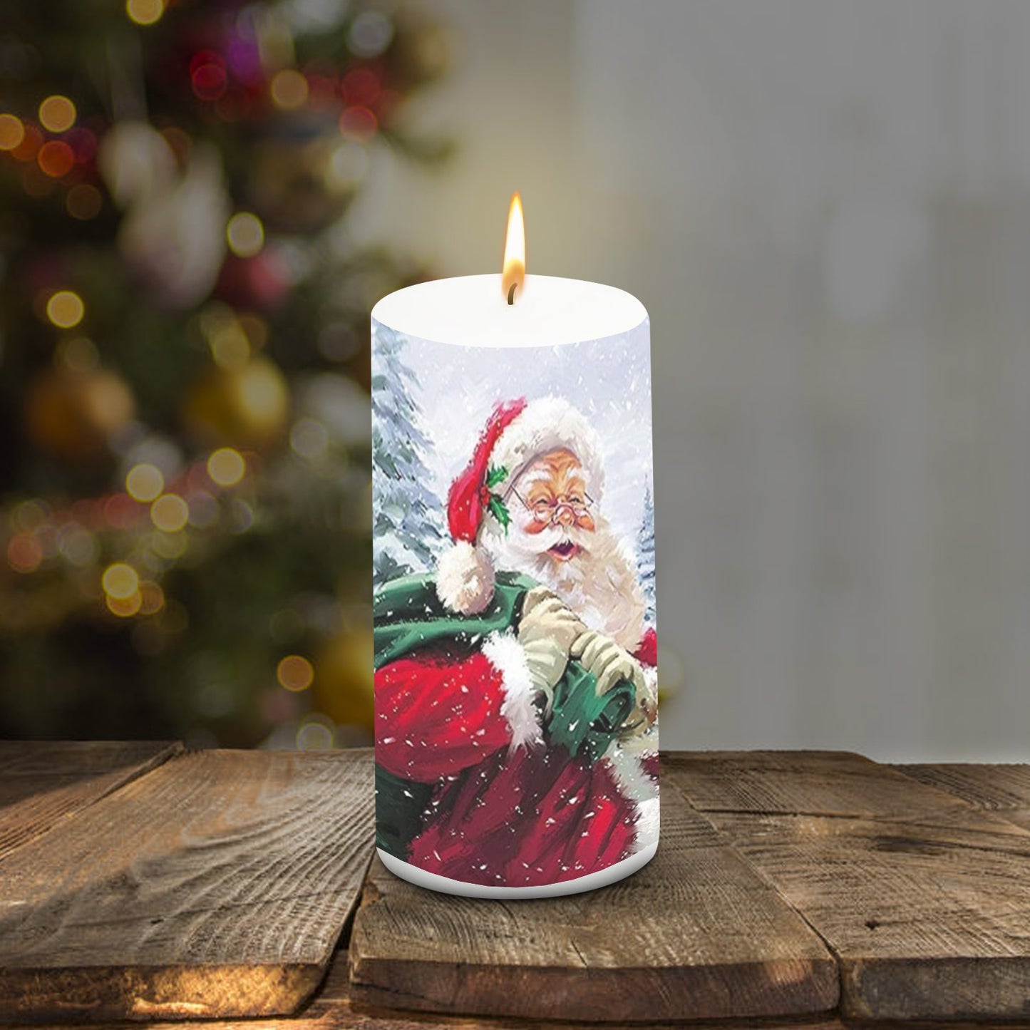 Pillar Candle Christmas 3*6 inch Unscented