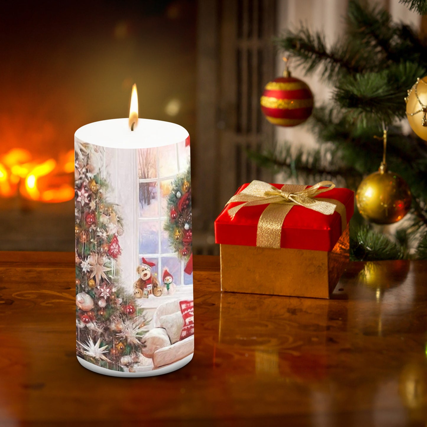 Pillar Candle Christmas 3*6 inch Unscented