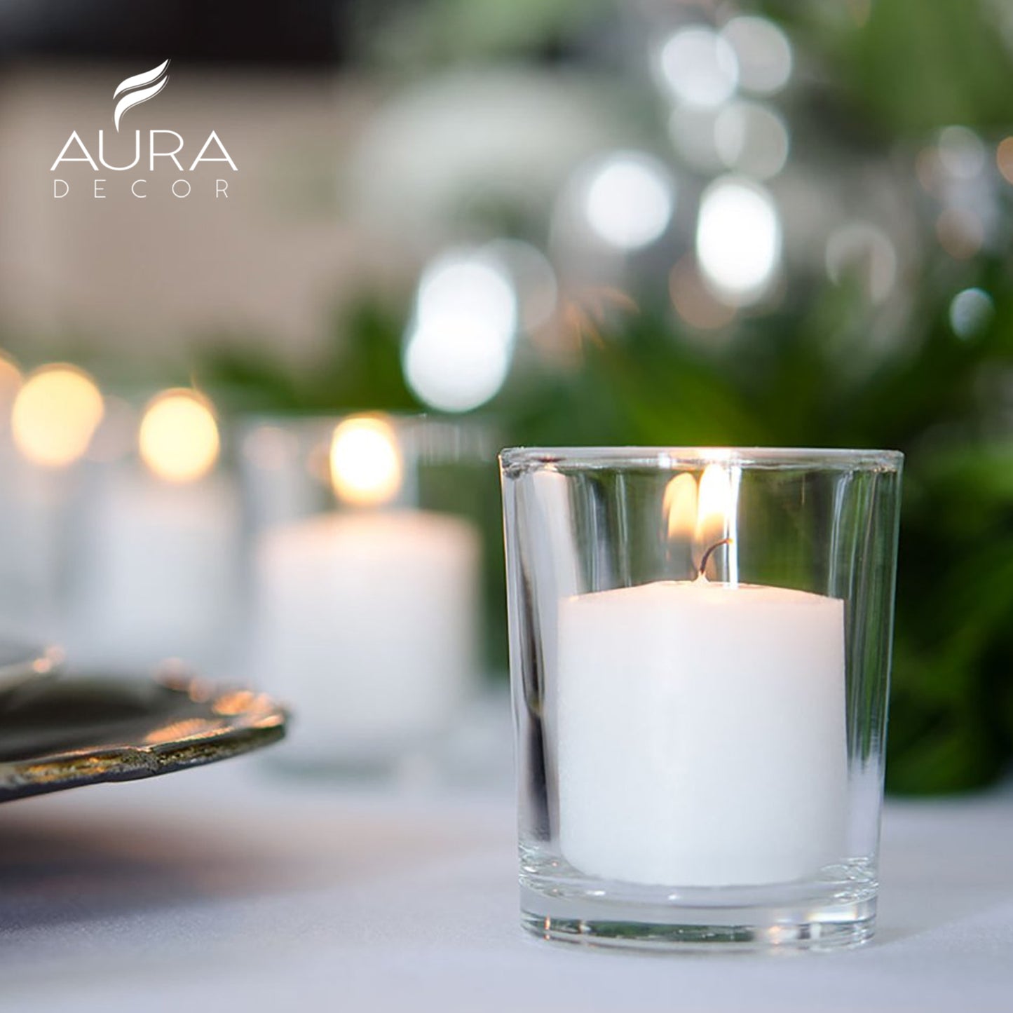 AuraDecor Pack of 42 Votives Unscented Candles ( Burning Time 9 Hours Each )