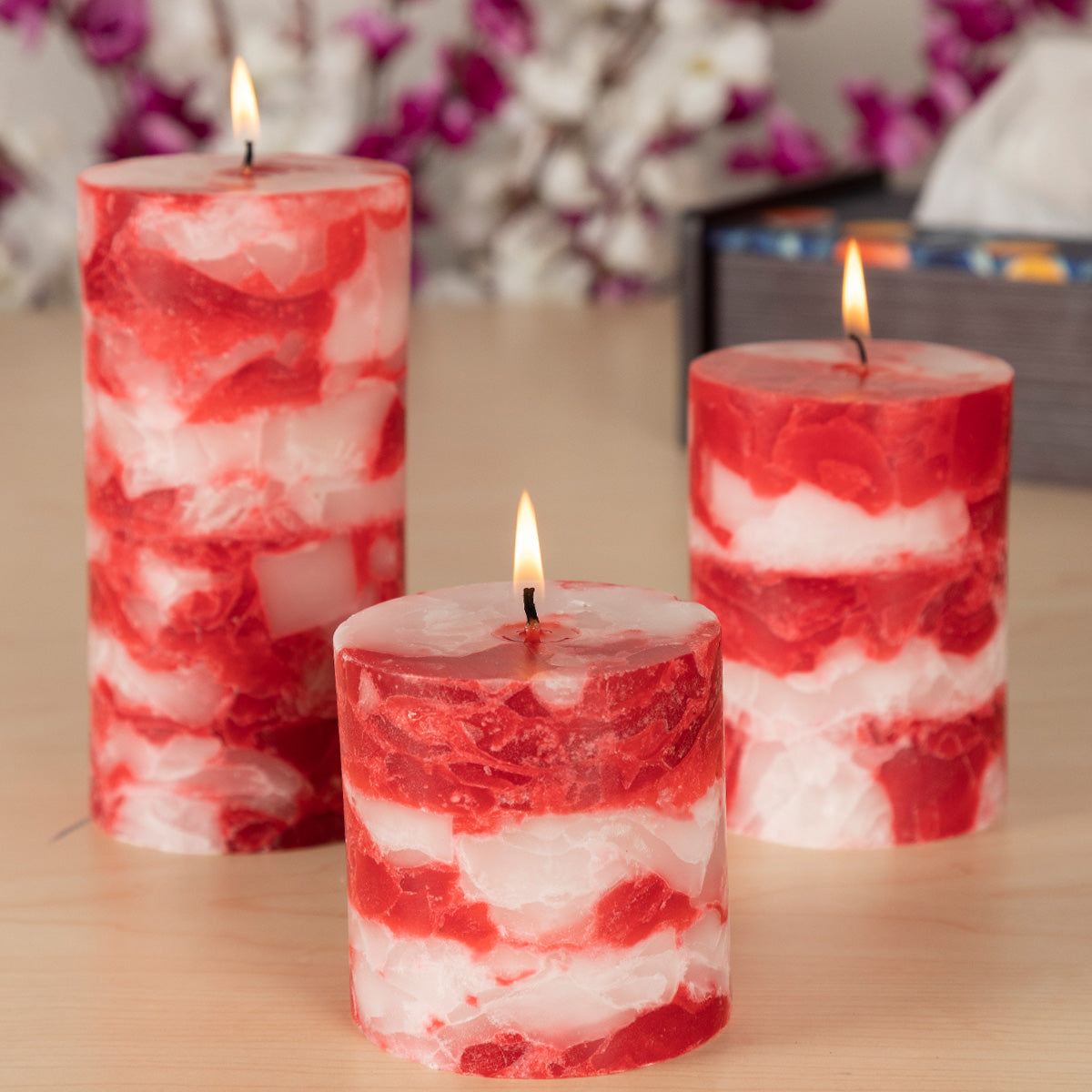 Bulk Buy Pillar Candle Set of 3 Candles ( 3*3, 3*4 , 3*6 Inches ) ( 12 Set Bulk Buy )