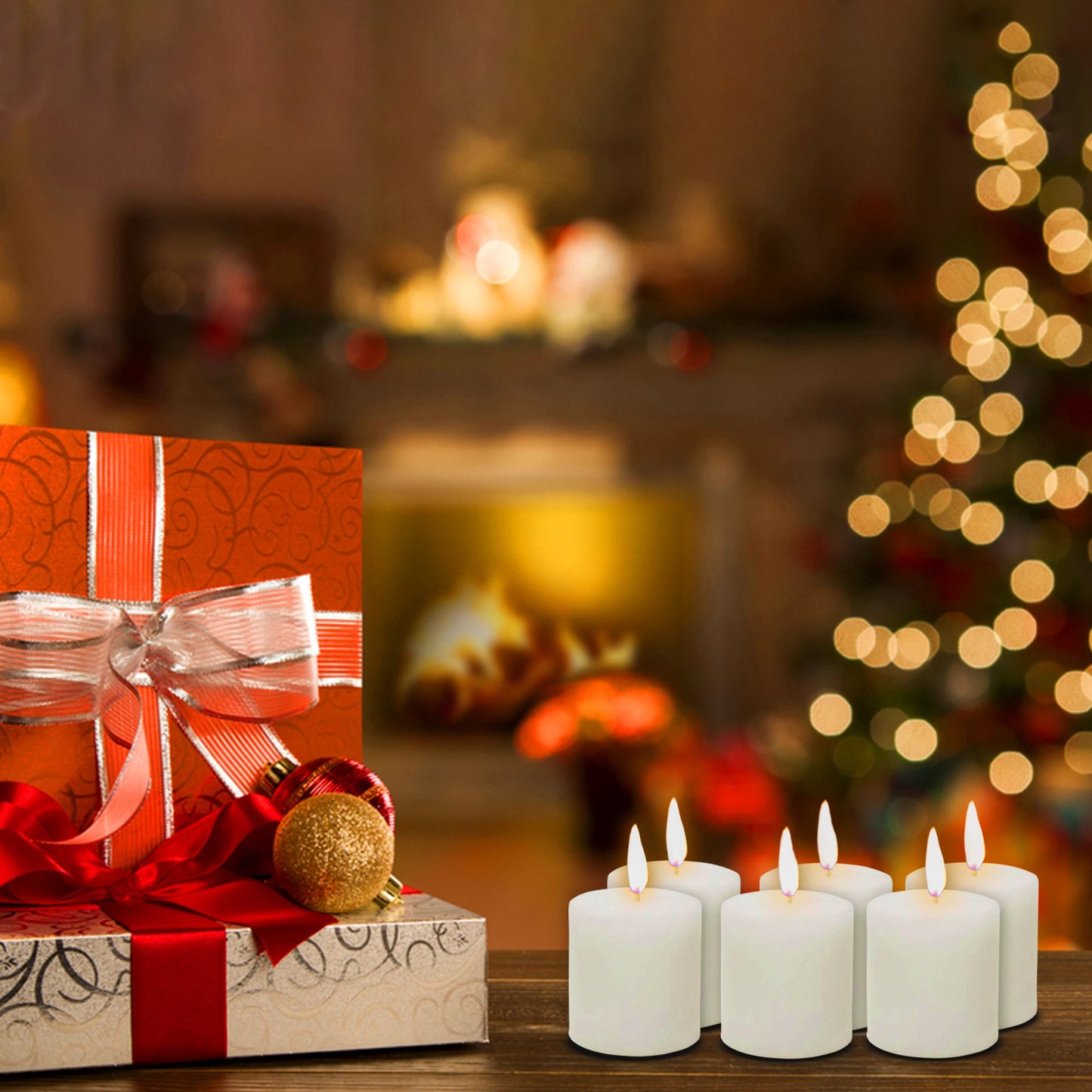 AuraDecor 2 inch Dia White Unscented Pillar Candle