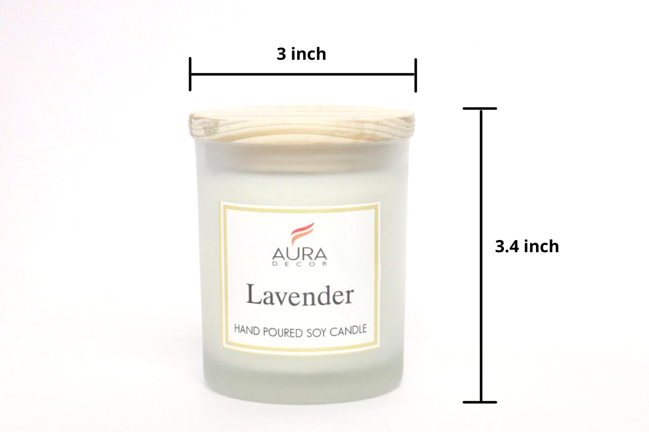 AuraDecor HandPoured Soy Wax Candle with Wooden Lid & in a Gift Box