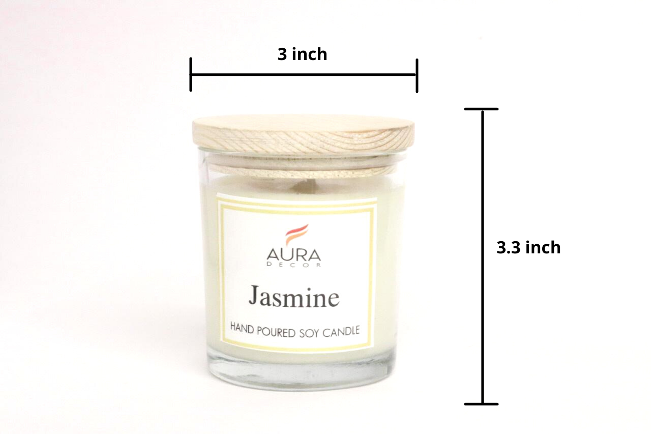 AuraDecor HandPoured Soy Wax Candle with Wooden Lid & in a Gift Box