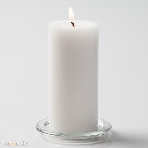 AuraDecor 3 inch & 4 inch Dia White Unscented Pillar Candle ( 3 inch Dia & 4 Inch )