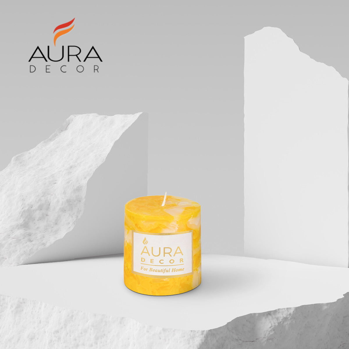 Fragrance Pillar Candle in Chunk Finish 3*3 Inch Each