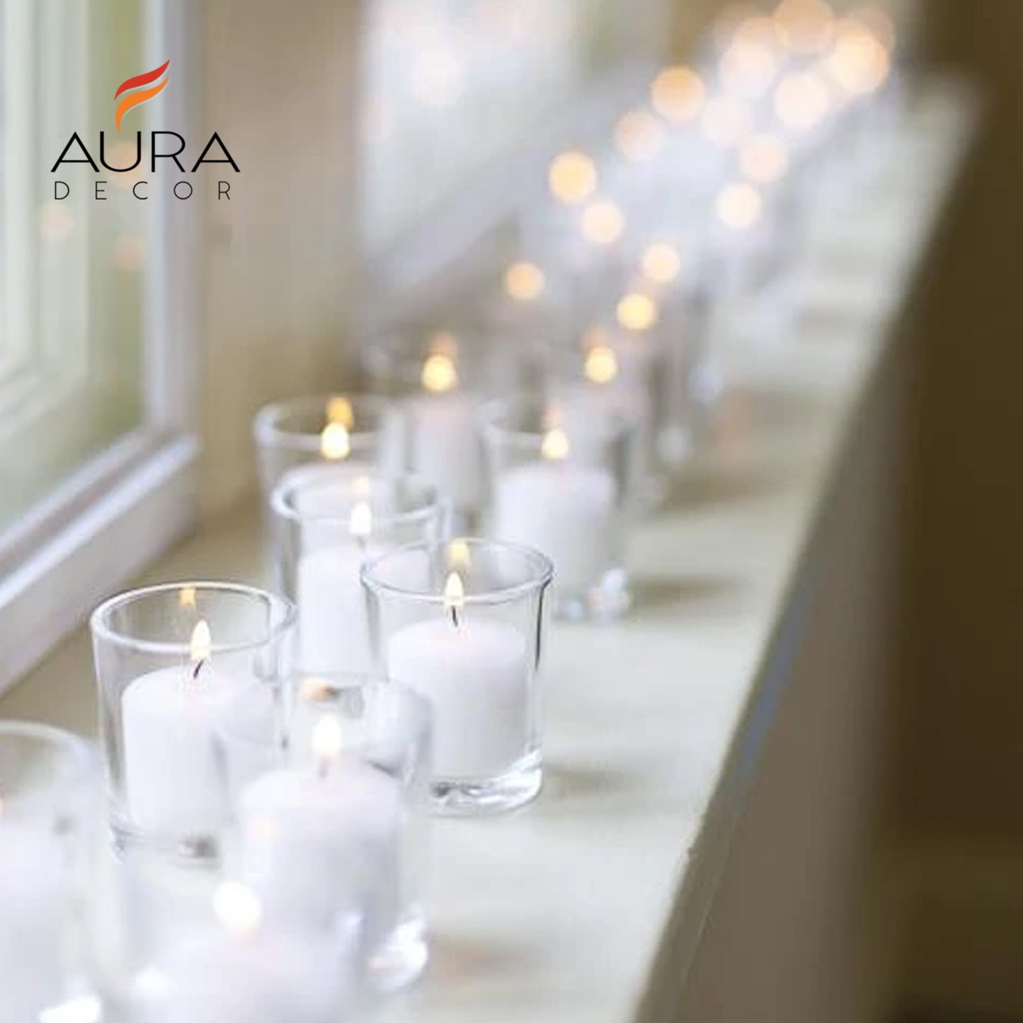 AuraDecor Pack of 42 Votives Unscented Candles ( Burning Time 9 Hours Each )