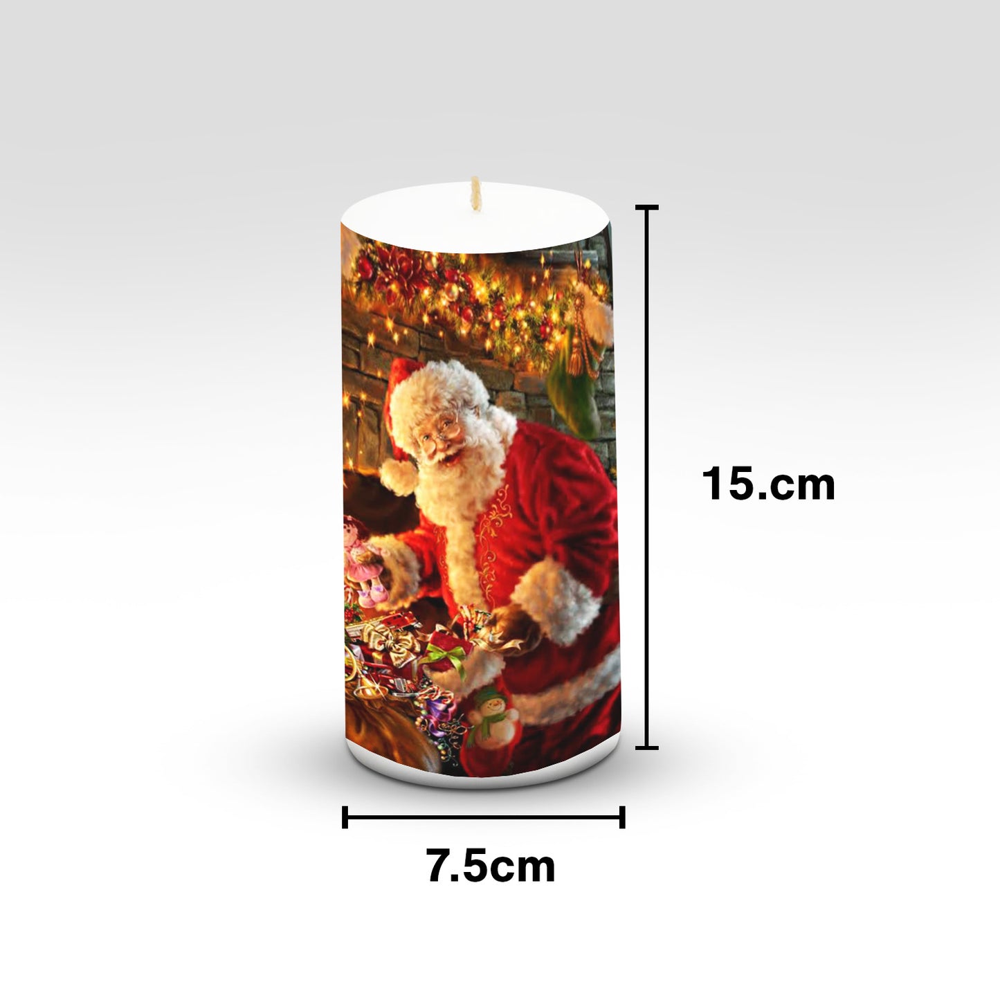 Pillar Candle Christmas 3*6 inch Unscented Santa