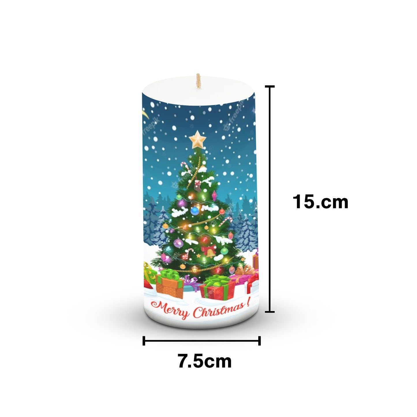 Pillar Candle Christmas 3*6 inch Unscented