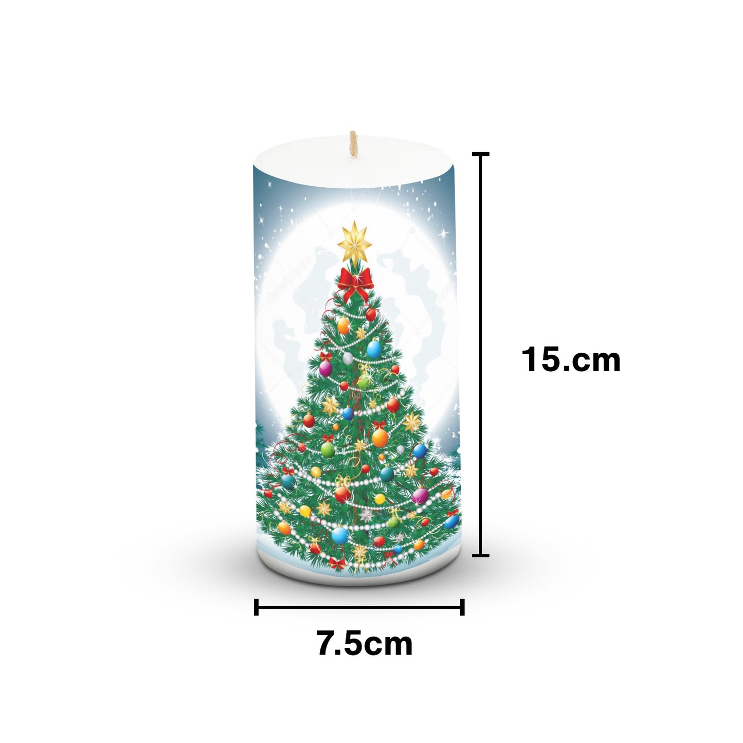 Pillar Candle Christmas 3*6 inch Unscented