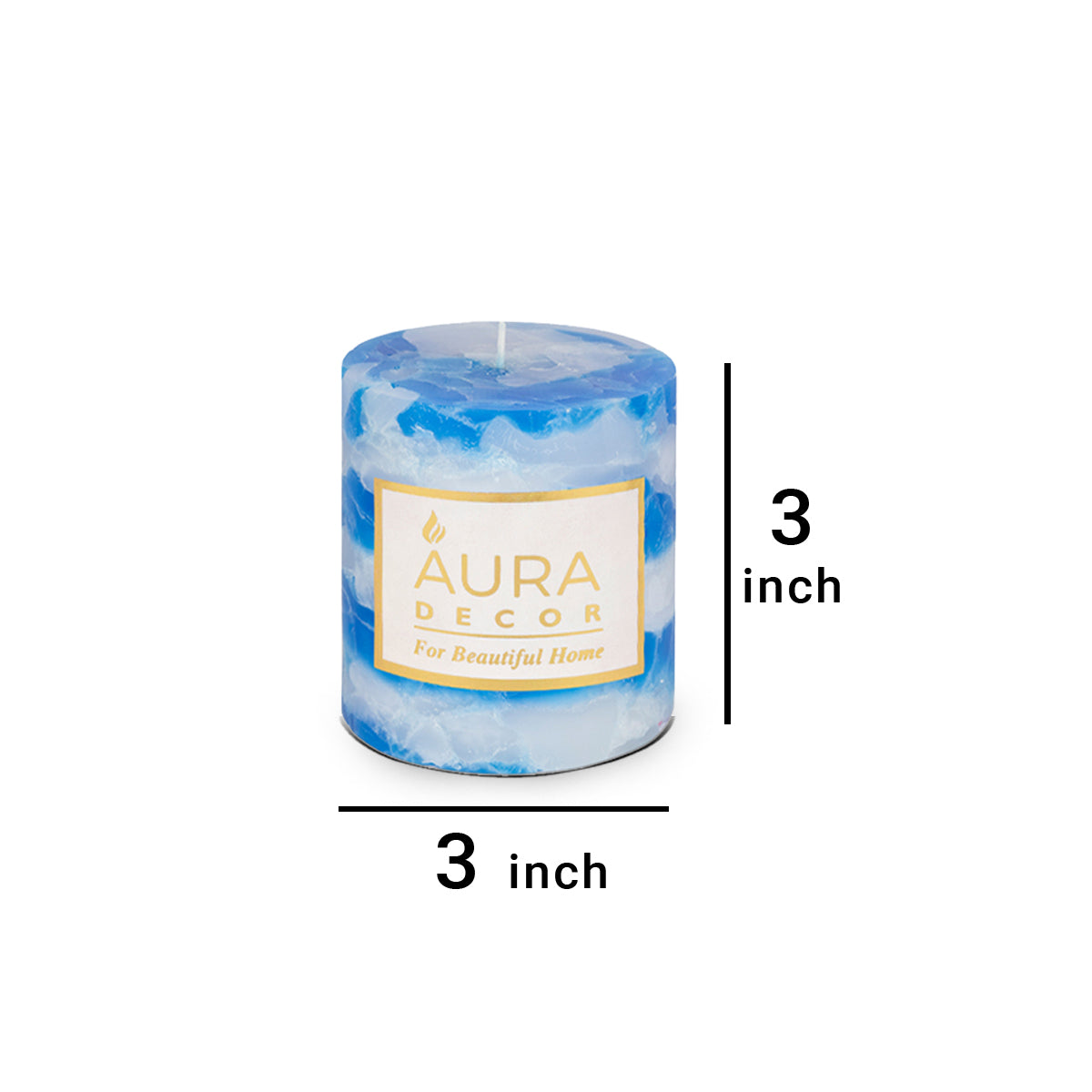 Fragrance Pillar Candle in Chunk Finish 3*3 Inch Each