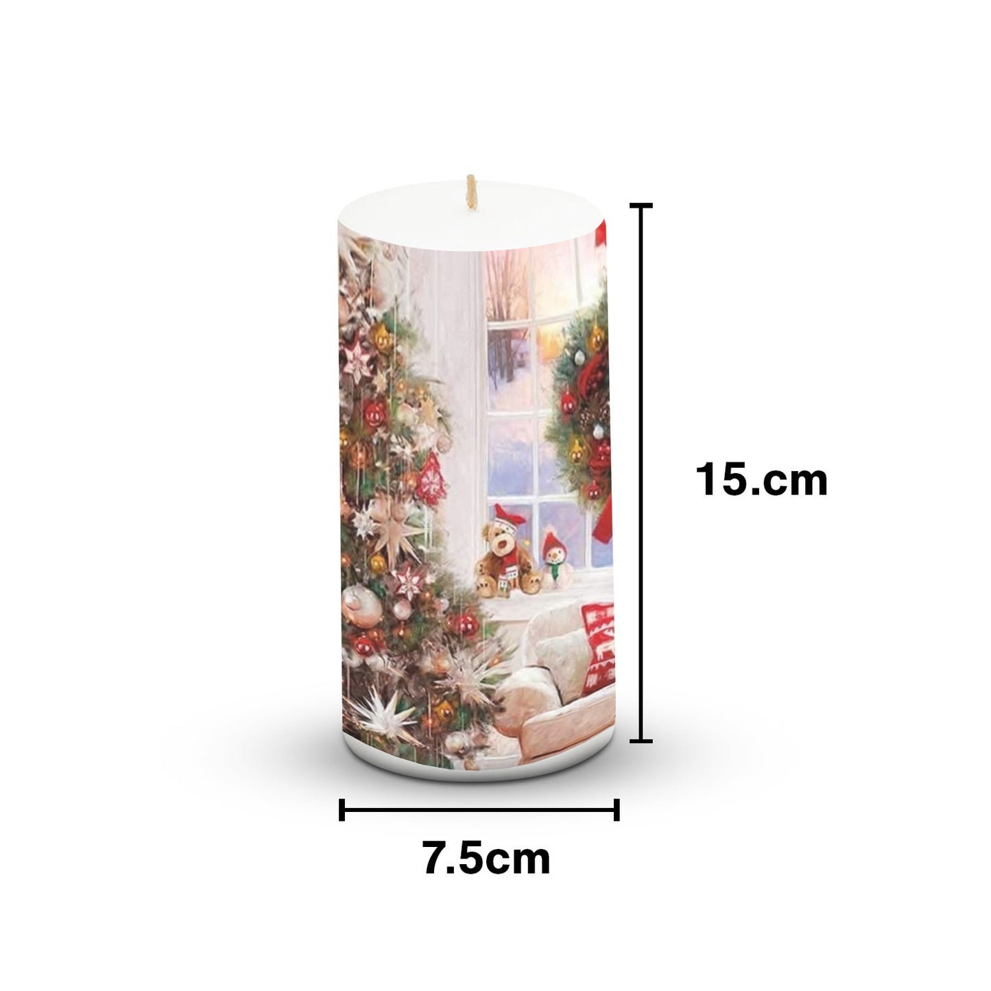 Pillar Candle Christmas 3*6 inch Unscented