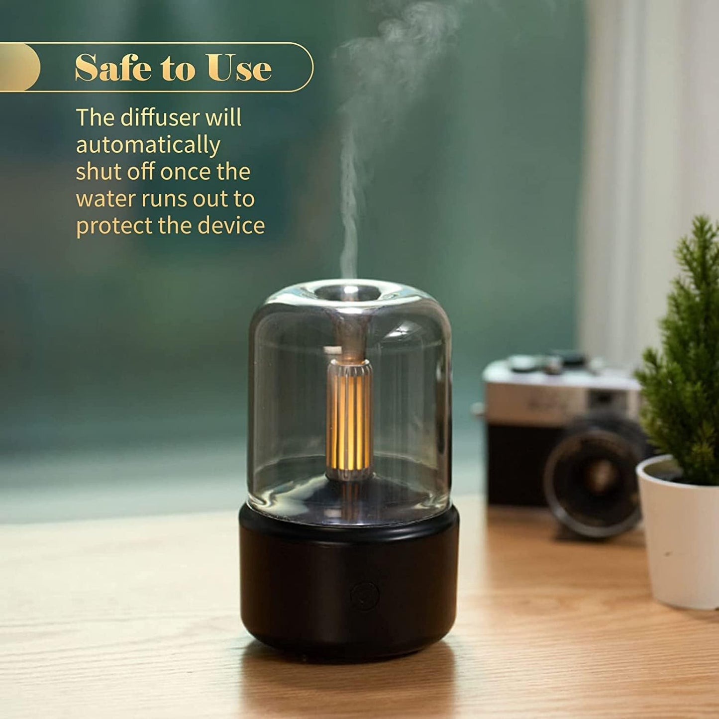 Bulk Buy AuraDecor Candlelight Style Diffuser 120mL Auto-Shut Off Mist Humidifier Warm White Night Light( 10 Pcs )