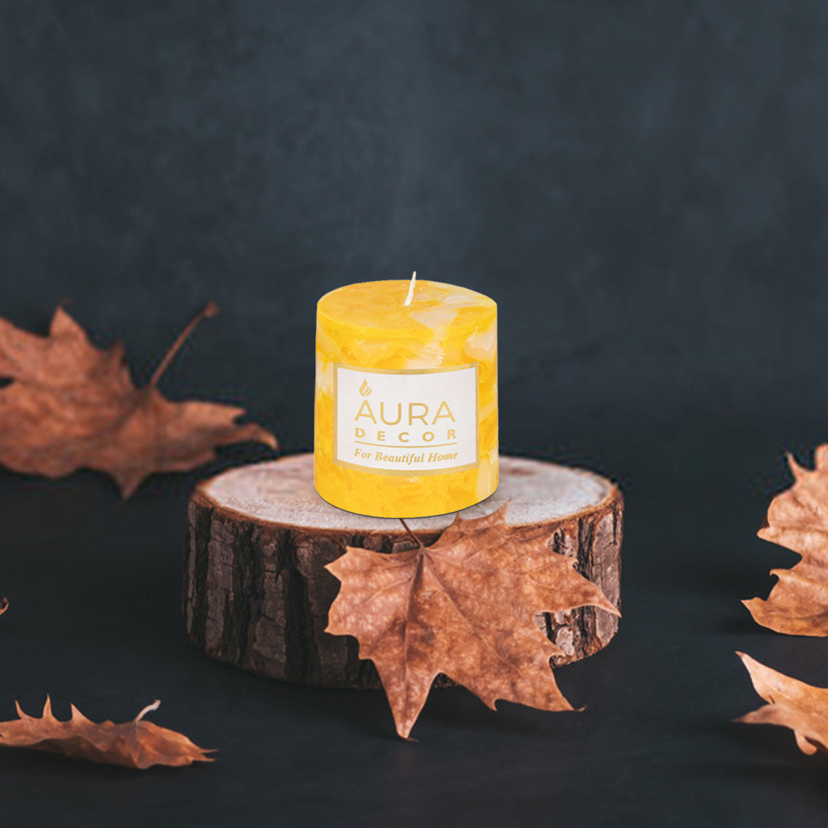 Fragrance Pillar Candle in Chunk Finish 3*3 Inch Each