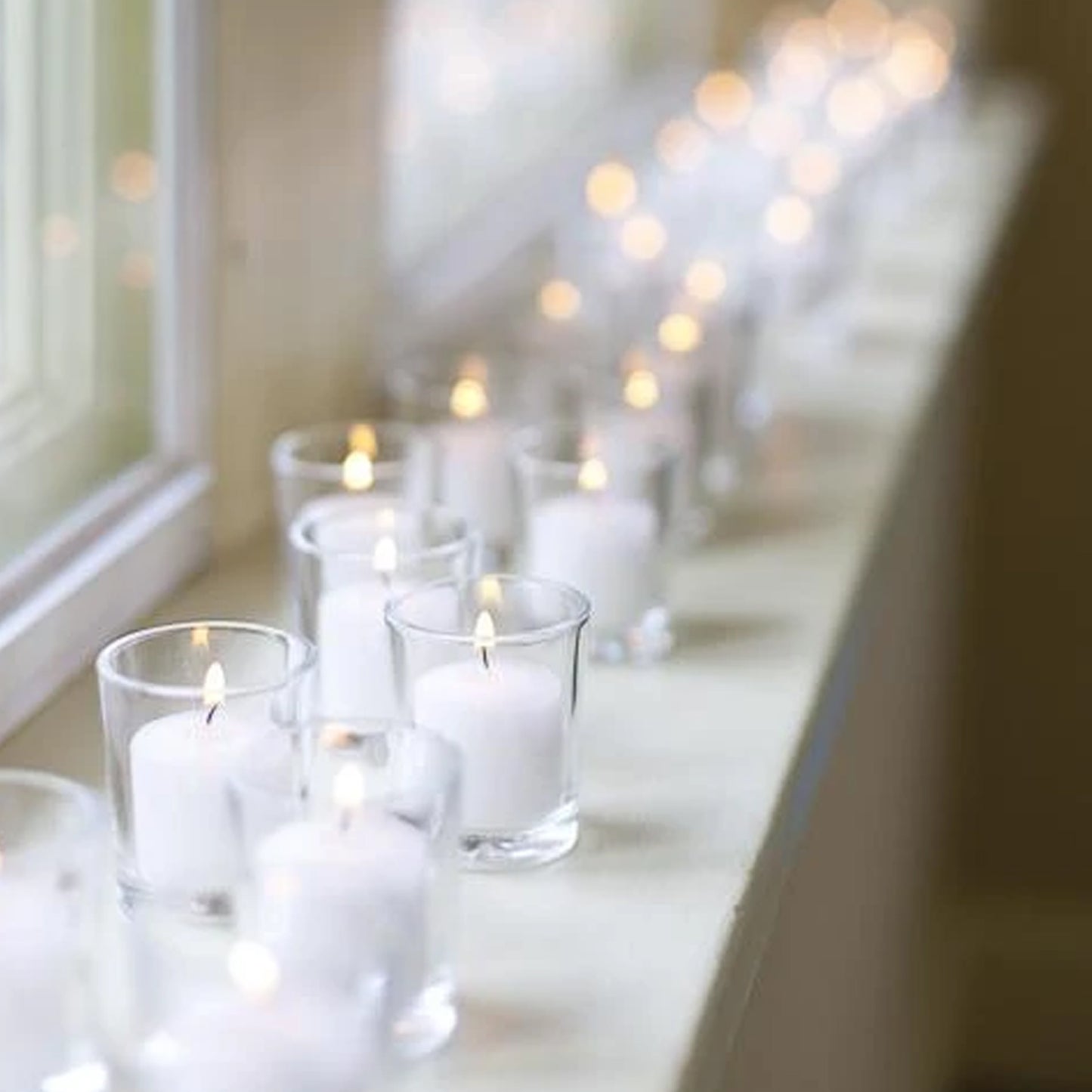 AuraDecor Pack of 42 Votives Unscented Candles ( Burning Time 9 Hours Each )