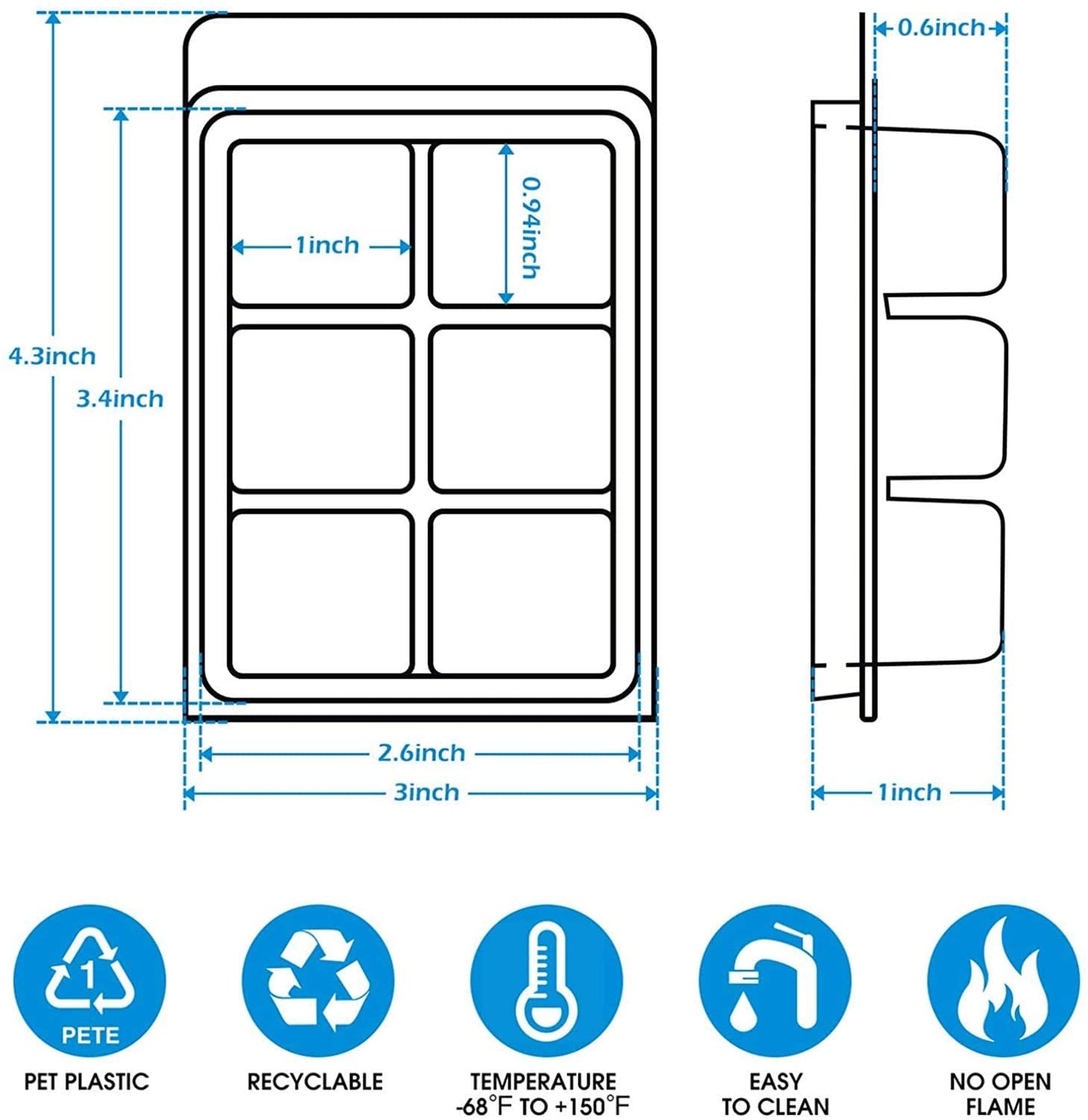 AuraDecor Wax Melts Tarts Cube ( Empty )