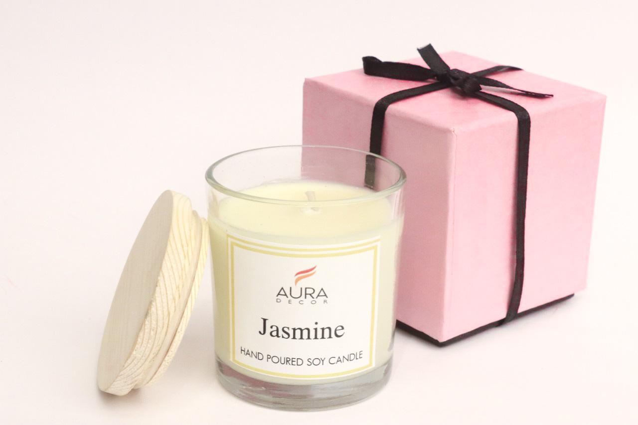 Bulk Buy Clear Jar Candle with Wooden Lid & Gift Box Packaging ( 50 Pcs )