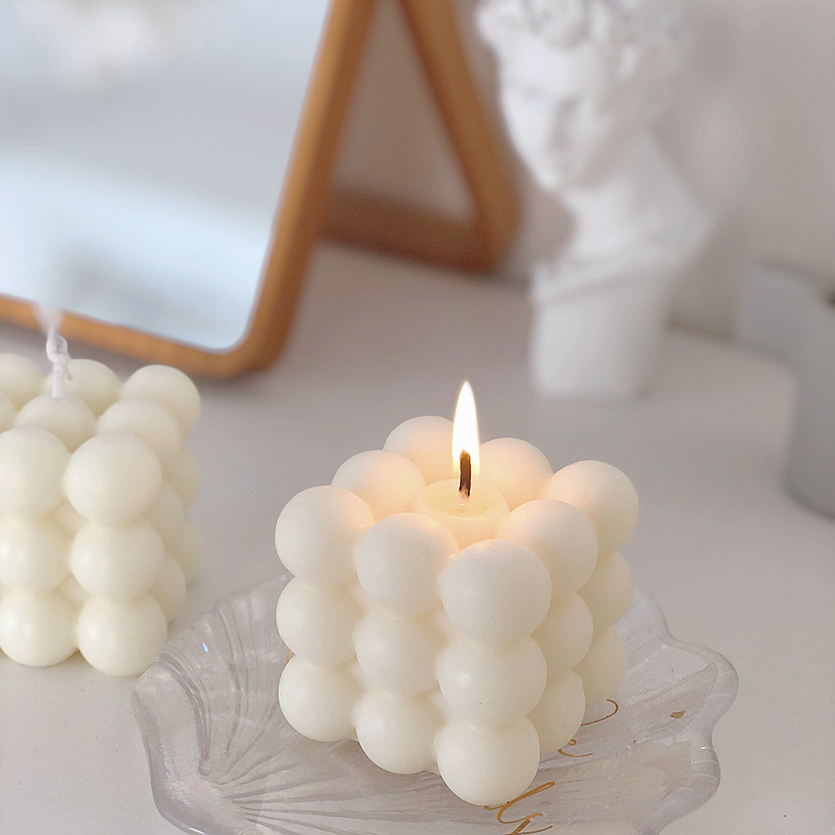 AuraDecor Bubble Bliss Candle 6cm*6cm*6cm